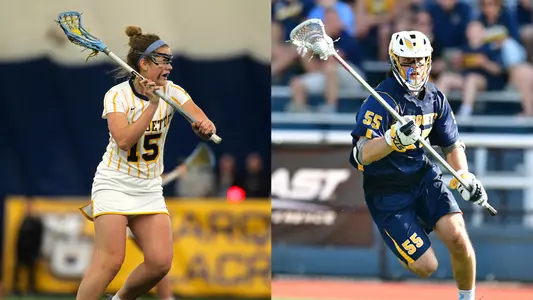 men's and women's lacrosse Logan Dobratz and Noah Richard