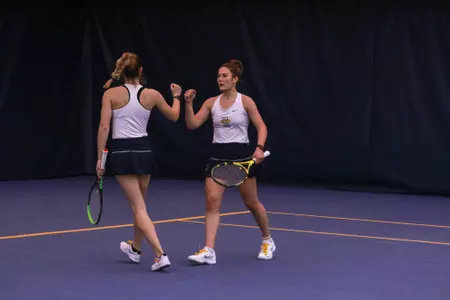 Elisabeth Desmarais, Lara Kaiser, Marquette Athletics, Sports, Student-Athletes, Women's Tennis, Celebration