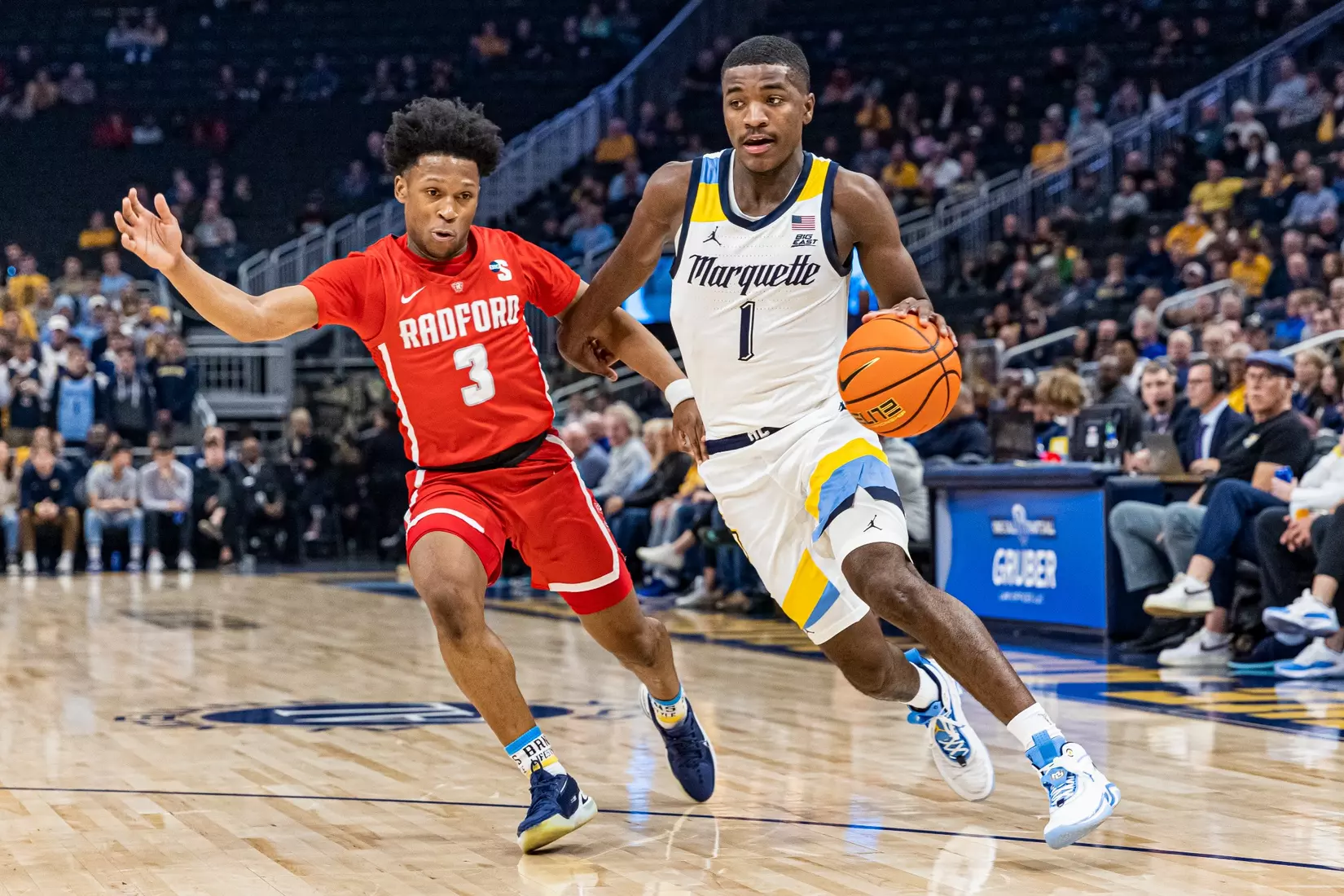 Marquette Men's Basketball beats Radford 79-69 at Fiserv Forum in Milwaukee, WI on Monday November 7, 2022.
