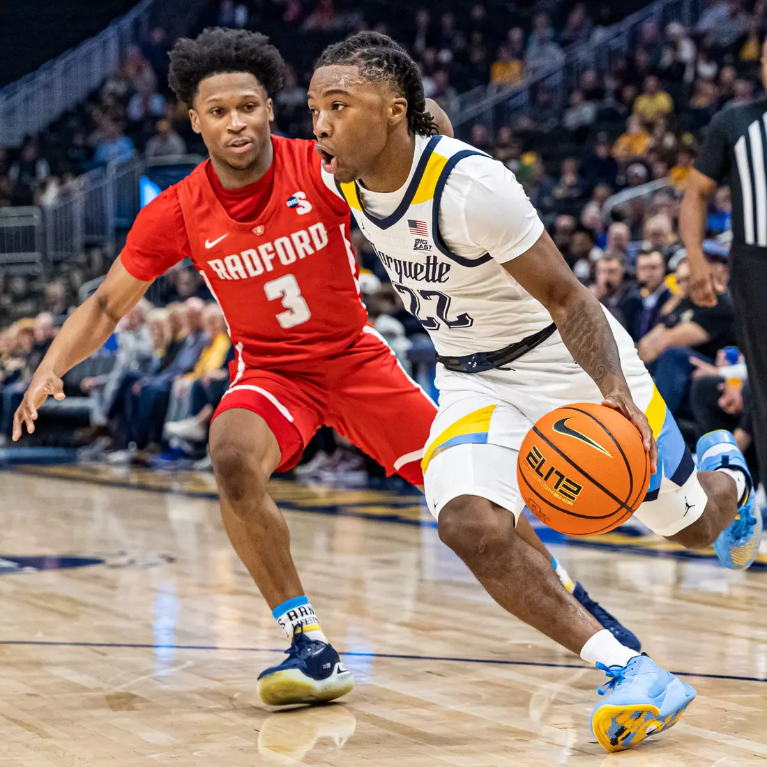 Marquette Men's Basketball beats Radford 79-69 at Fiserv Forum in Milwaukee, WI on Monday November 7, 2022.