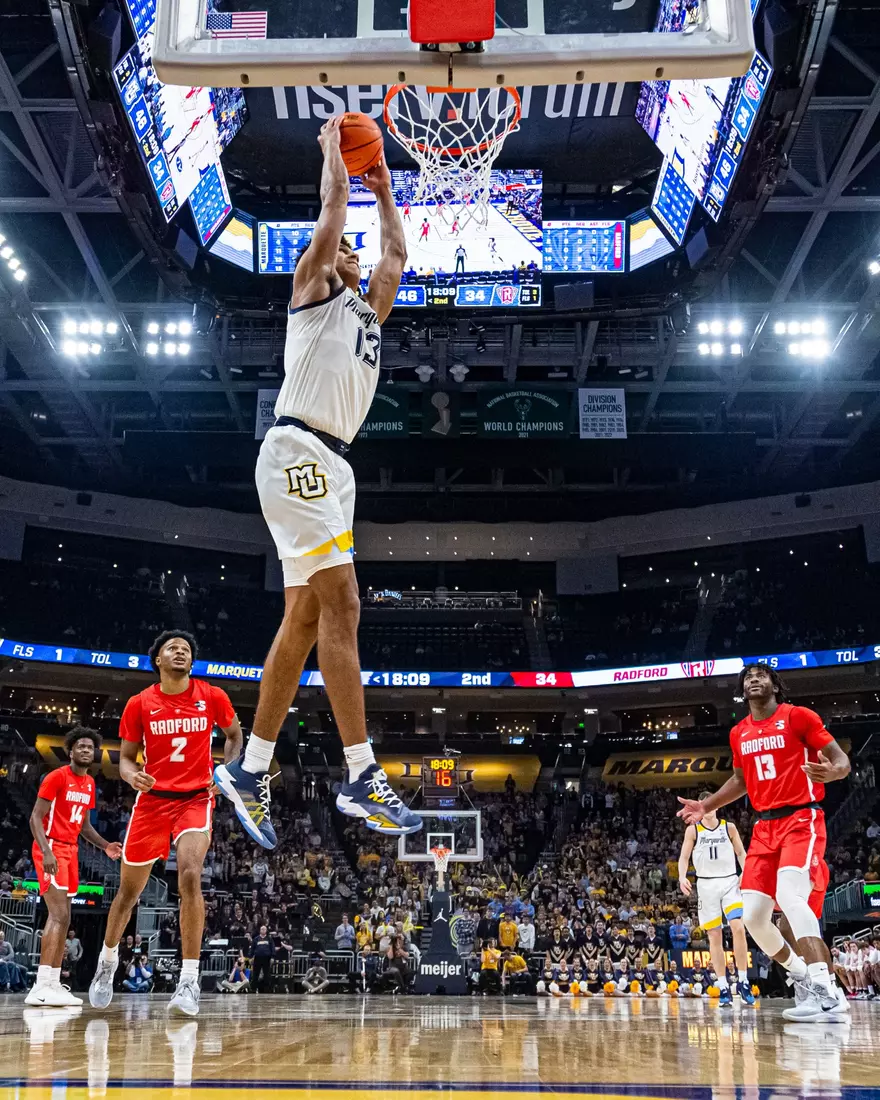 Marquette Men's Basketball beats Radford 79-69 at Fiserv Forum in Milwaukee, WI on Monday November 7, 2022.