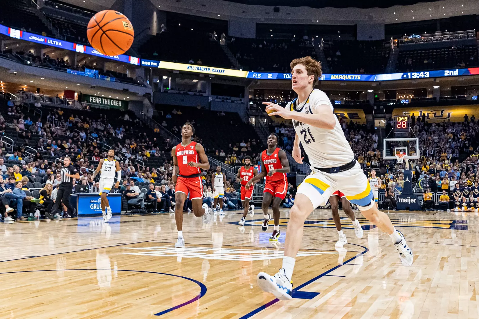 Marquette Men's Basketball beats Radford 79-69 at Fiserv Forum in Milwaukee, WI on Monday November 7, 2022.