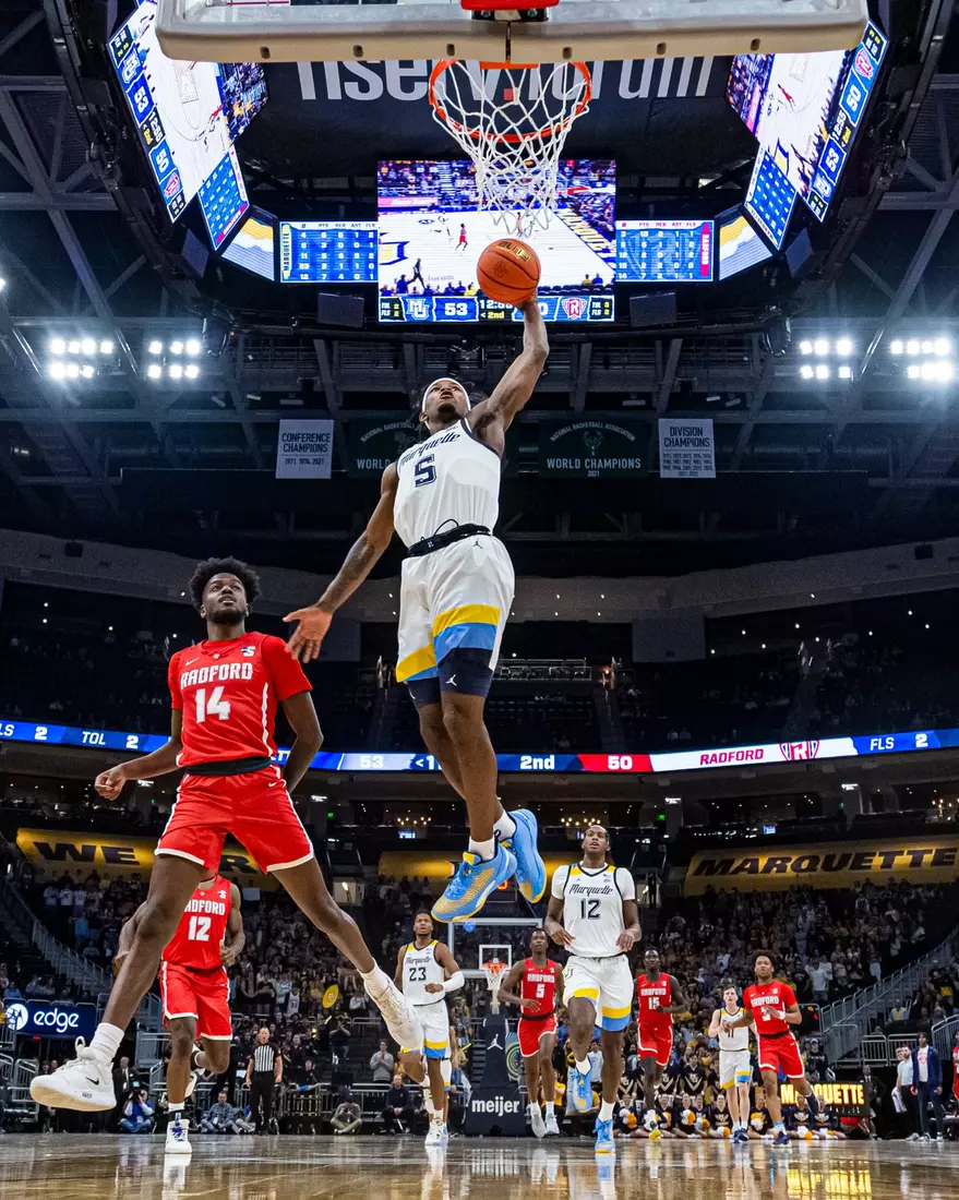 Marquette Men's Basketball beats Radford 79-69 at Fiserv Forum in Milwaukee, WI on Monday November 7, 2022.