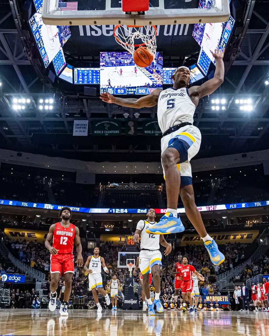 Marquette Men's Basketball beats Radford 79-69 at Fiserv Forum in Milwaukee, WI on Monday November 7, 2022.