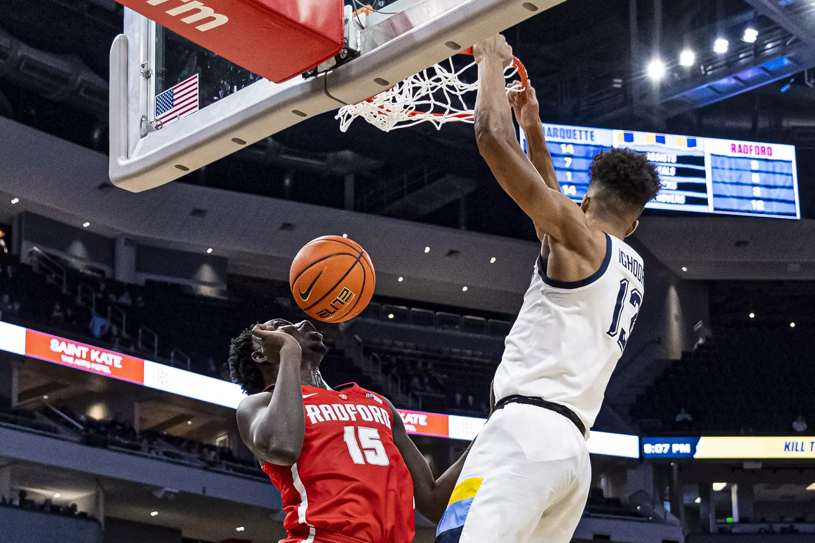 Marquette Men's Basketball beats Radford 79-69 at Fiserv Forum in Milwaukee, WI on Monday November 7, 2022.