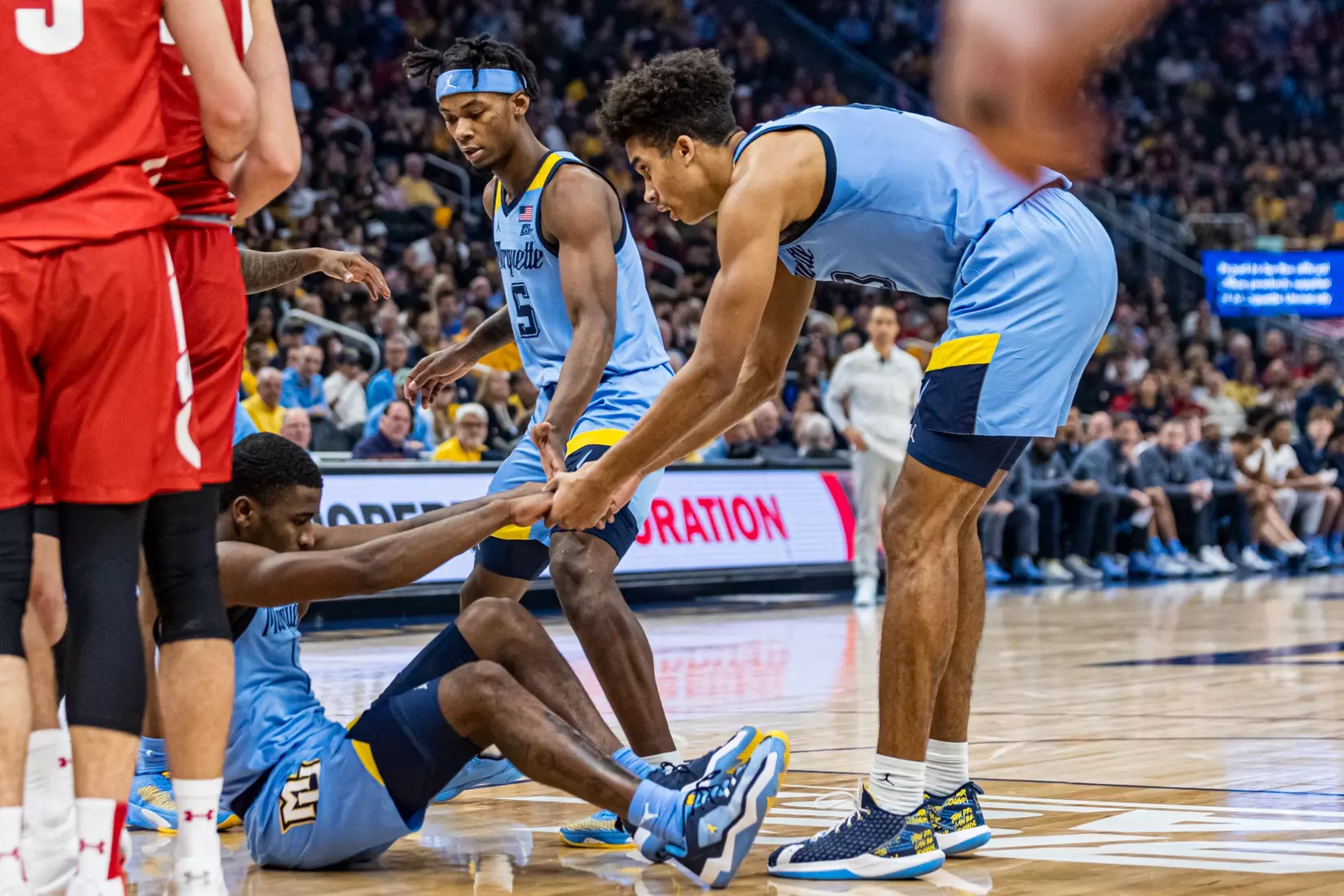 Marquette Men's Basketball falls to Wisconsin 80-77 in overtime at Fiserv Forum in Milwaukee, WI on Saturday December 3, 2022.