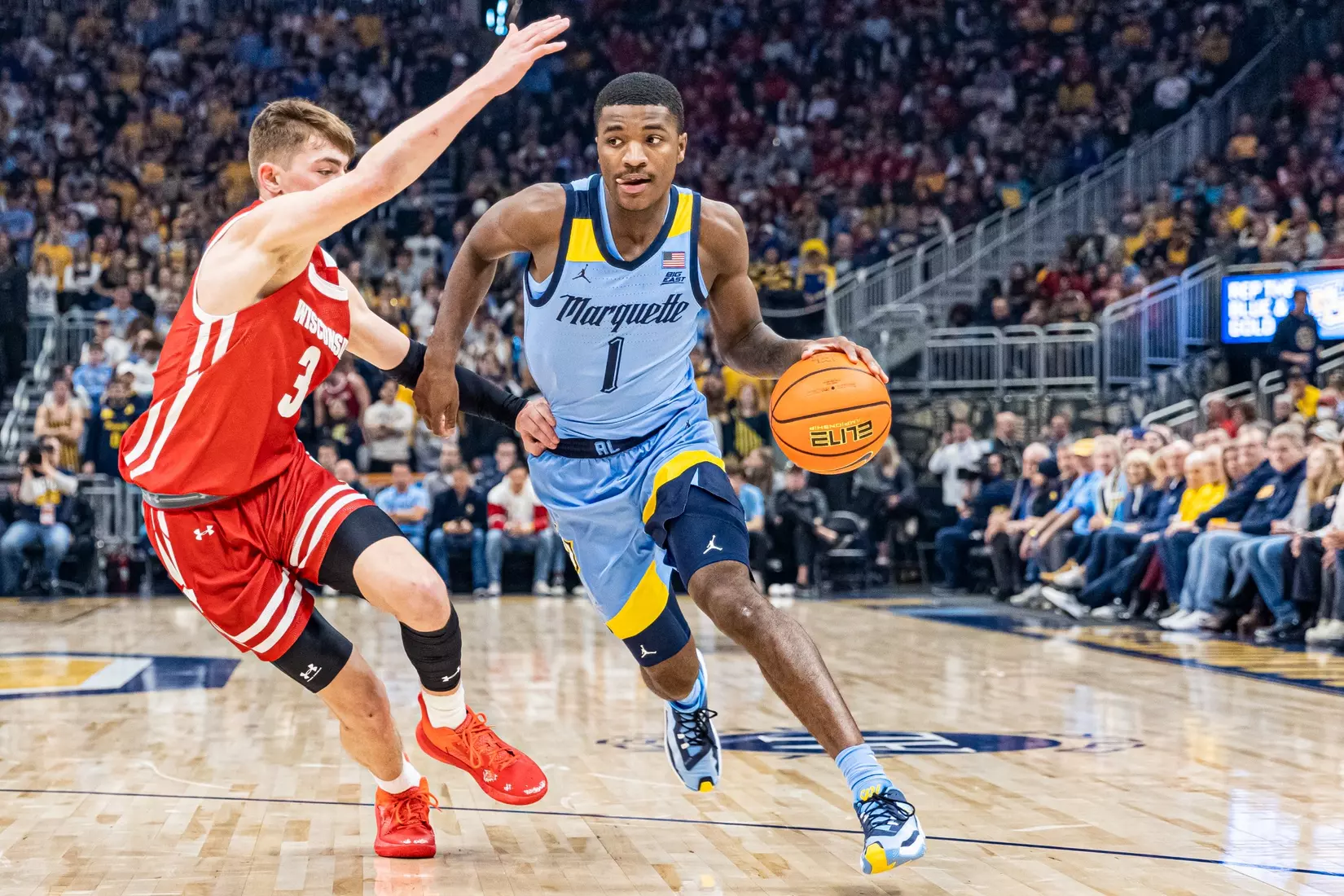 Marquette Men's Basketball falls to Wisconsin 80-77 in overtime at Fiserv Forum in Milwaukee, WI on Saturday December 3, 2022.