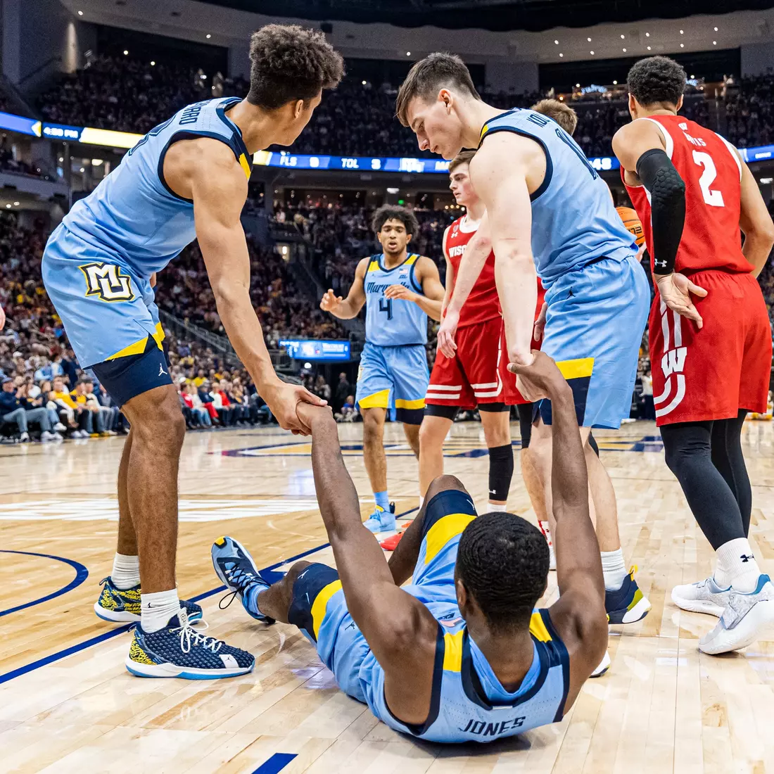Marquette Men's Basketball falls to Wisconsin 80-77 in overtime at Fiserv Forum in Milwaukee, WI on Saturday December 3, 2022.