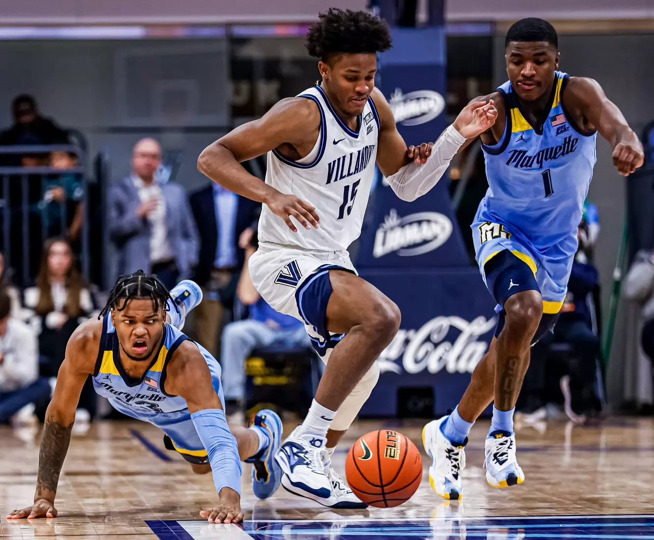 Marquette Men's Basketball defeats Villanova Wildcats 68-66 at Finneran Pavillion on Saturday December 31, 2022.