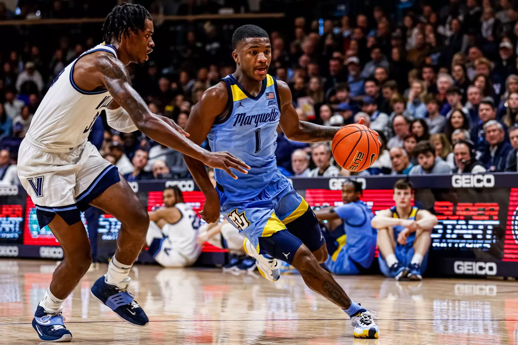 Marquette Men's Basketball defeats Villanova Wildcats 68-66 at Finneran Pavillion on Saturday December 31, 2022.