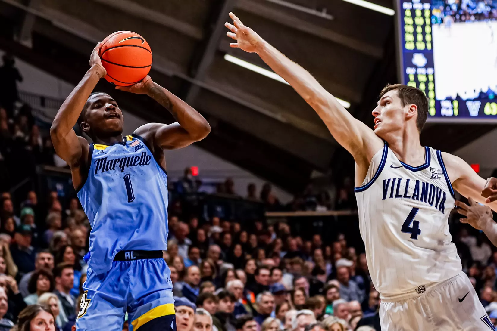 Marquette Men's Basketball defeats Villanova Wildcats 68-66 at Finneran Pavillion on Saturday December 31, 2022.