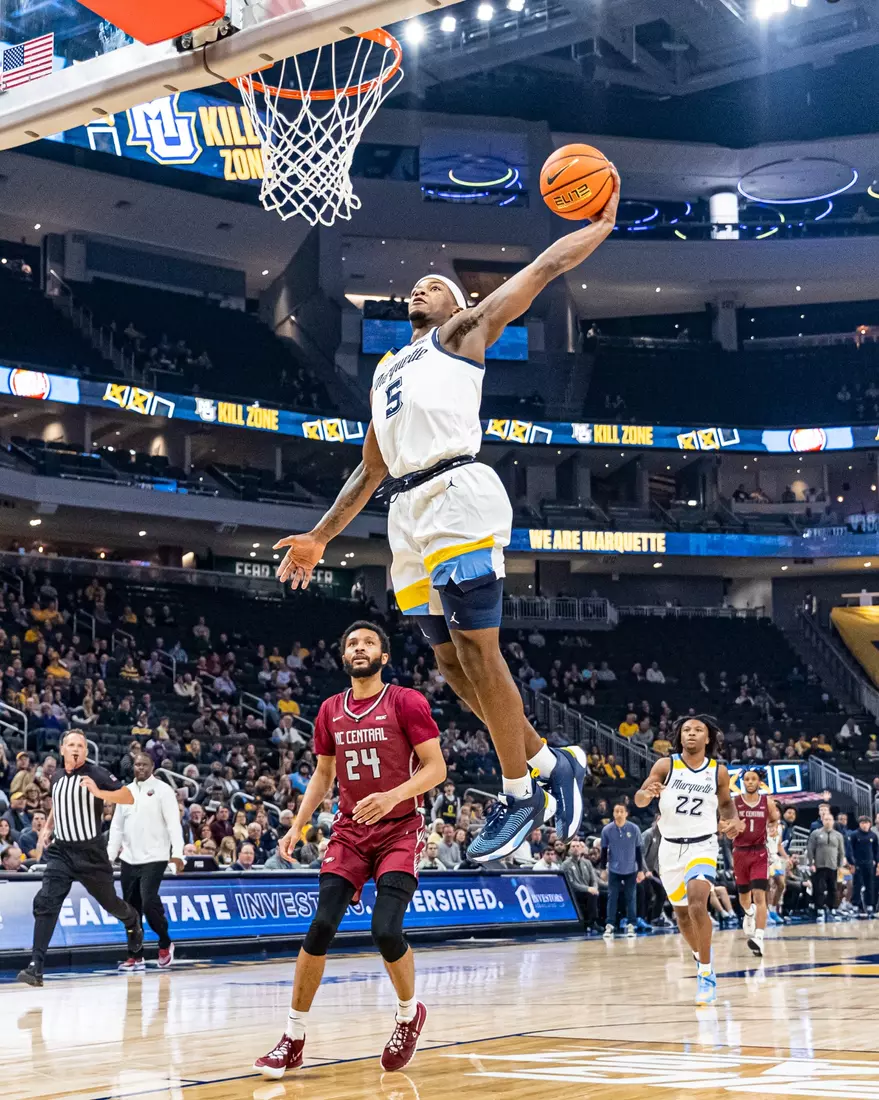 Marquette Men's Basketball defeats NC Central 90-78 at Fiserv Forum in Milwaukee, WI on Tuesday December 6, 2022.