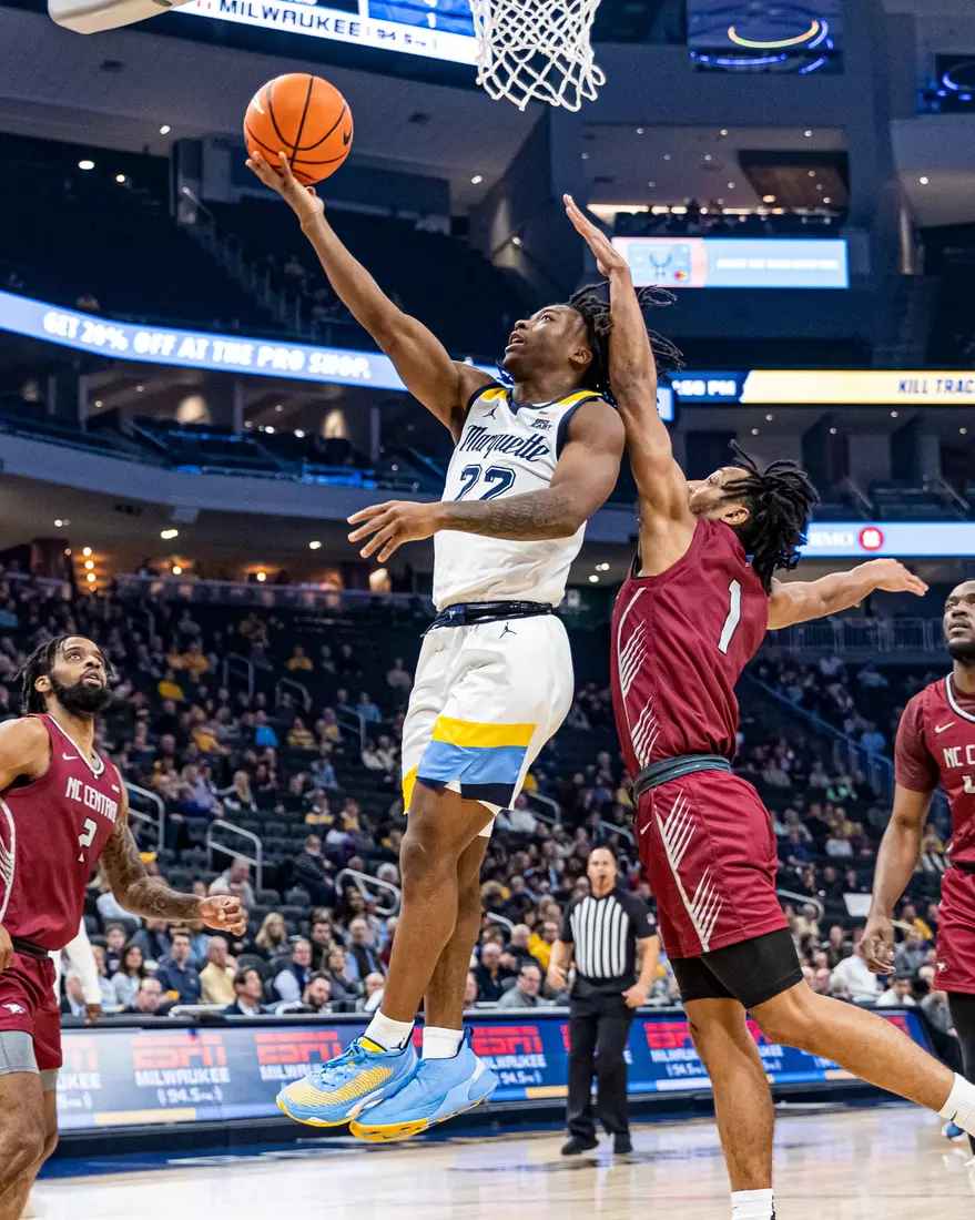 Marquette Men's Basketball defeats NC Central 90-78 at Fiserv Forum in Milwaukee, WI on Tuesday December 6, 2022.