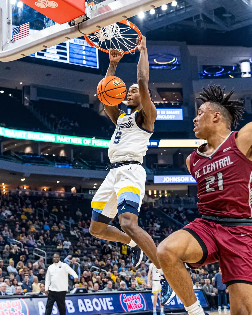 Marquette Men's Basketball defeats NC Central 90-78 at Fiserv Forum in Milwaukee, WI on Tuesday December 6, 2022.