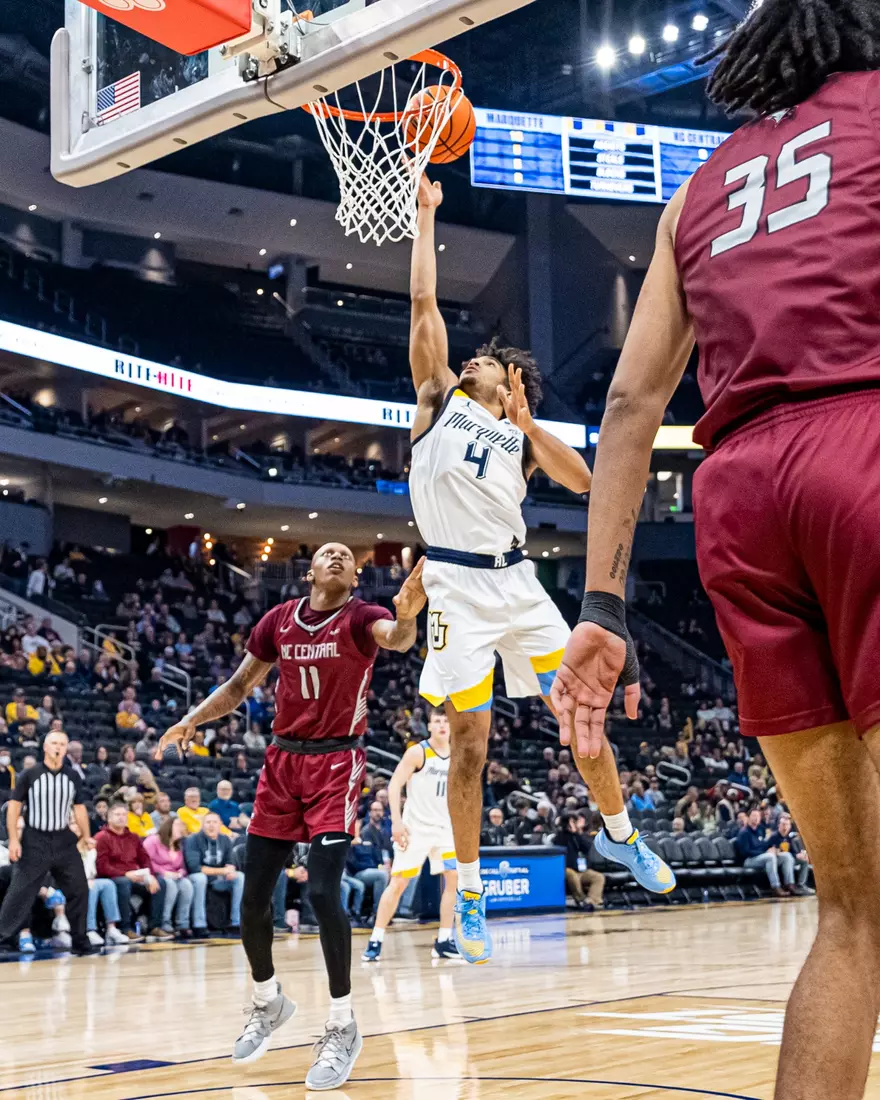 Marquette Men's Basketball defeats NC Central 90-78 at Fiserv Forum in Milwaukee, WI on Tuesday December 6, 2022.