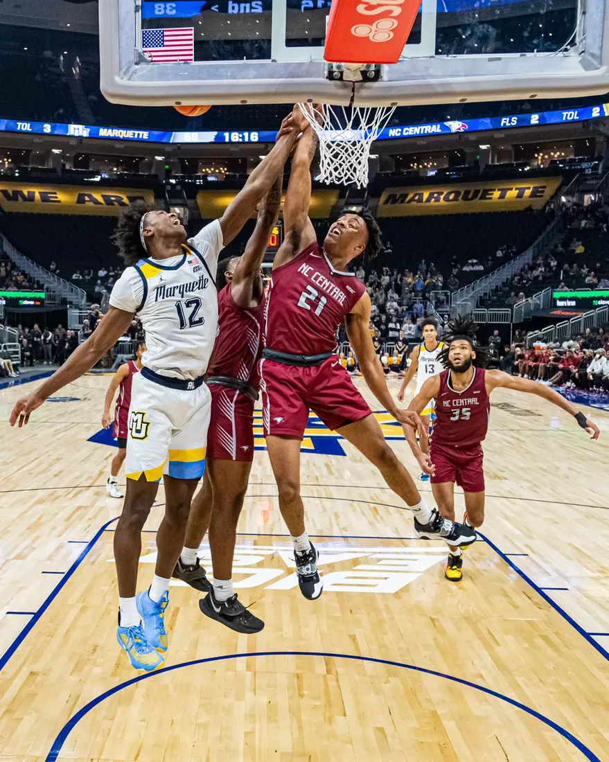 Marquette Men's Basketball defeats NC Central 90-78 at Fiserv Forum in Milwaukee, WI on Tuesday December 6, 2022.