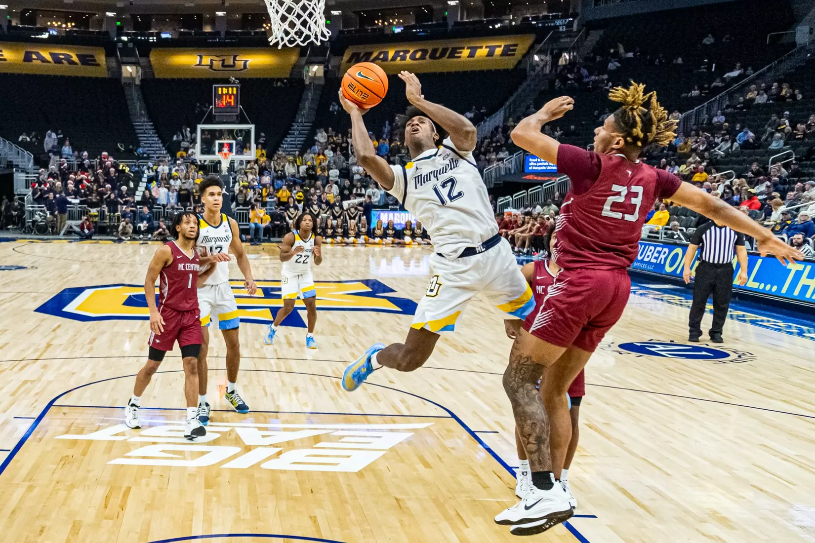Marquette Men's Basketball defeats NC Central 90-78 at Fiserv Forum in Milwaukee, WI on Tuesday December 6, 2022.