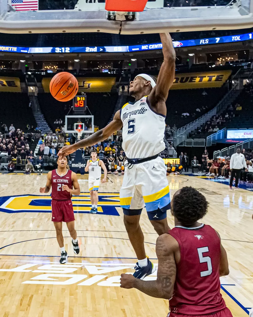 Marquette Men's Basketball defeats NC Central 90-78 at Fiserv Forum in Milwaukee, WI on Tuesday December 6, 2022.