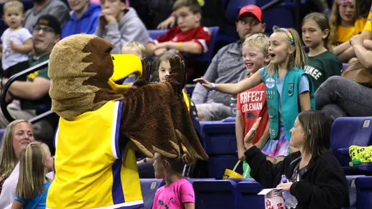 Marquette Womenâ??s Volleyball vs. Butler (Girl Scout Match)MUWomenâ??s Volleyball, vs. Butler, Crowd and fans, Golden Eagle mascot