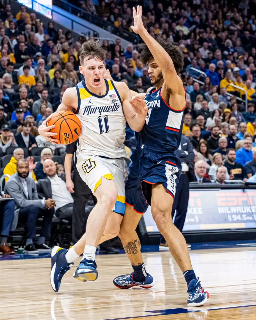 #25 Marquette defeats #6 Connecticut 82-76 at Fiserv Forum in Milwaukee, WI on Wednesday January 11, 2023.