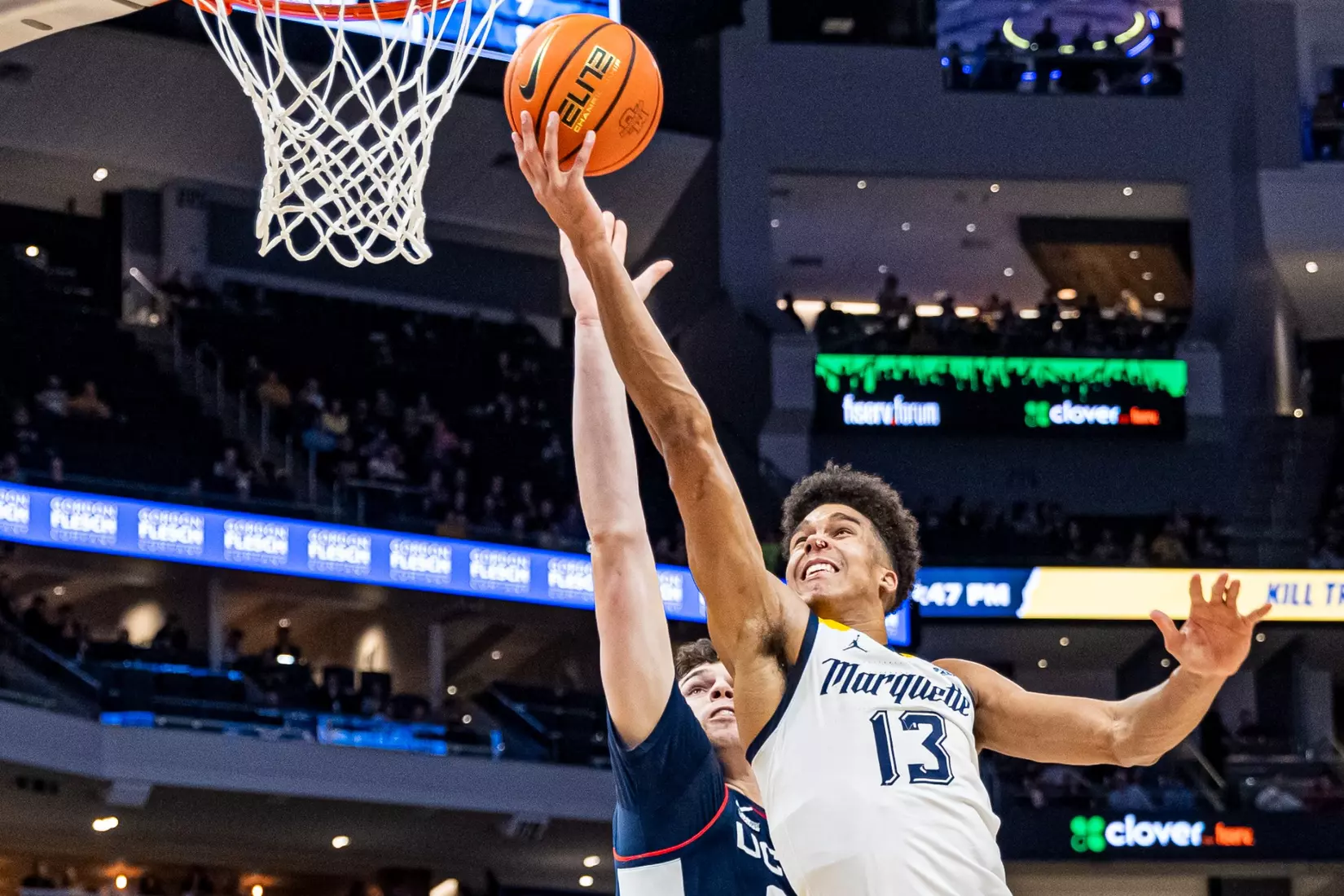 #25 Marquette defeats #6 Connecticut 82-76 at Fiserv Forum in Milwaukee, WI on Wednesday January 11, 2023.