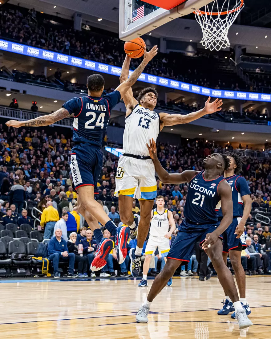 #25 Marquette defeats #6 Connecticut 82-76 at Fiserv Forum in Milwaukee, WI on Wednesday January 11, 2023.