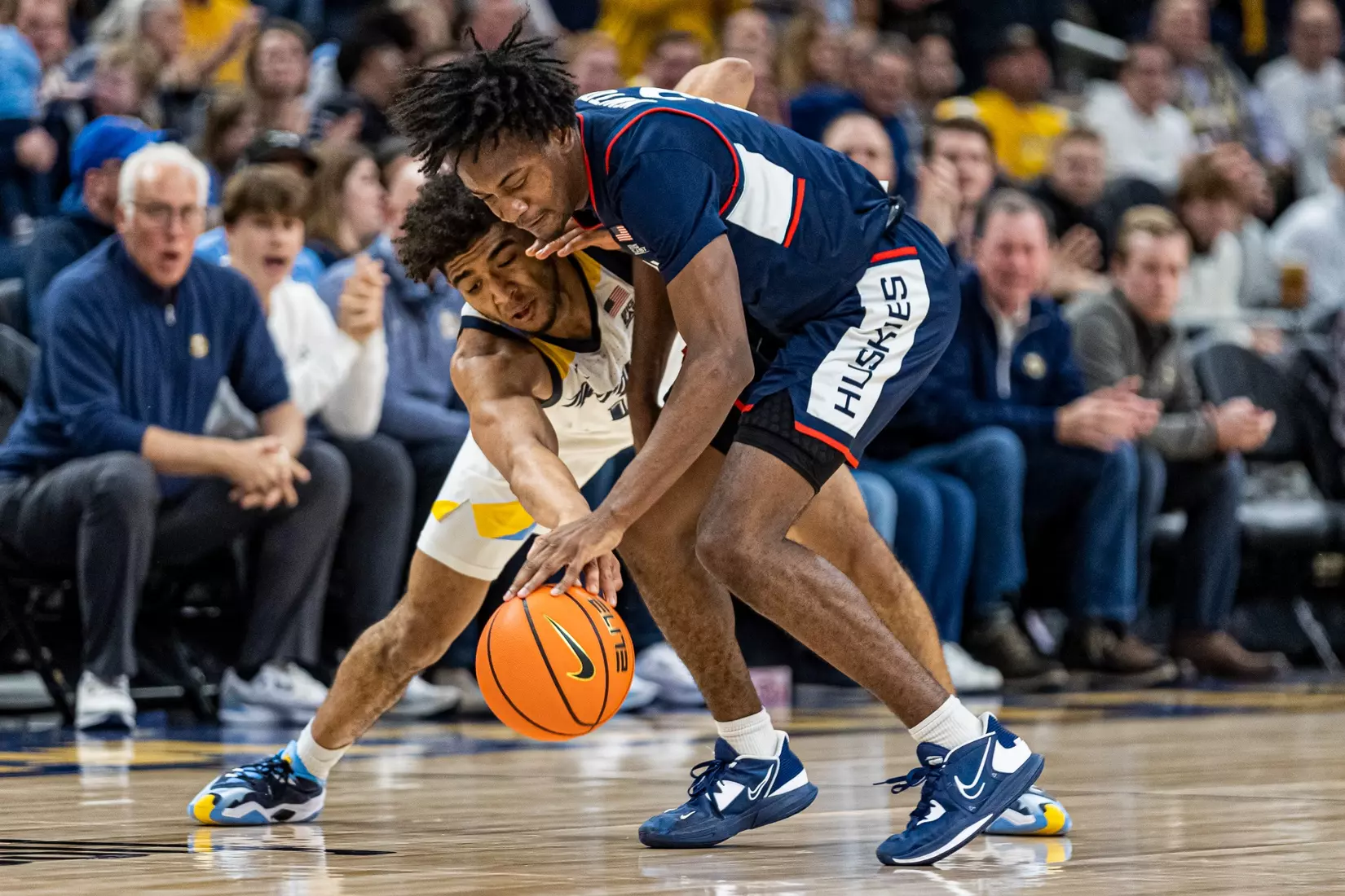 #25 Marquette defeats #6 Connecticut 82-76 at Fiserv Forum in Milwaukee, WI on Wednesday January 11, 2023.