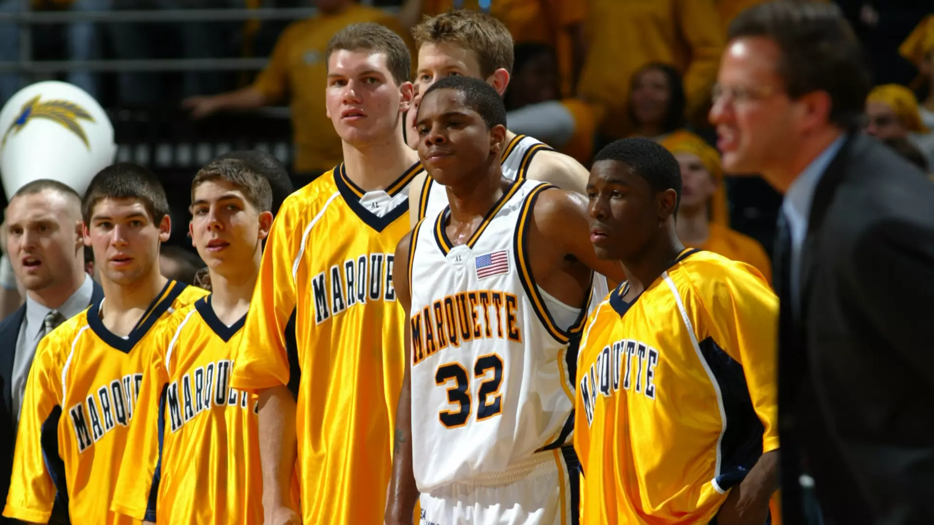 Marquette Men's Basketball vs. Eastern Illinois
Bench, cheering, Chris Grimm 2002-2006, defense, Former, Jared Sichting 2002-2004, Joe Chapman 2002-2006, Karon Bradely 2002-2003, Men's Basketball, team, Tony Gries 2002-2004
Game shots