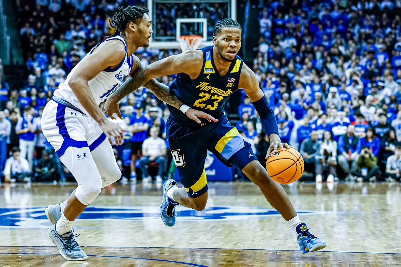 #20 Marquette defeats Seton Hall 74-53 in Newark, NJ on Saturday January 21, 2023.