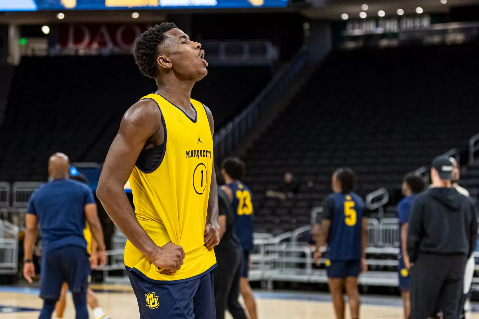 Marquette Men's Basketball open practice at Fiserv Forum on Wednesday October 18, 2023 in Milwaukee, WI.