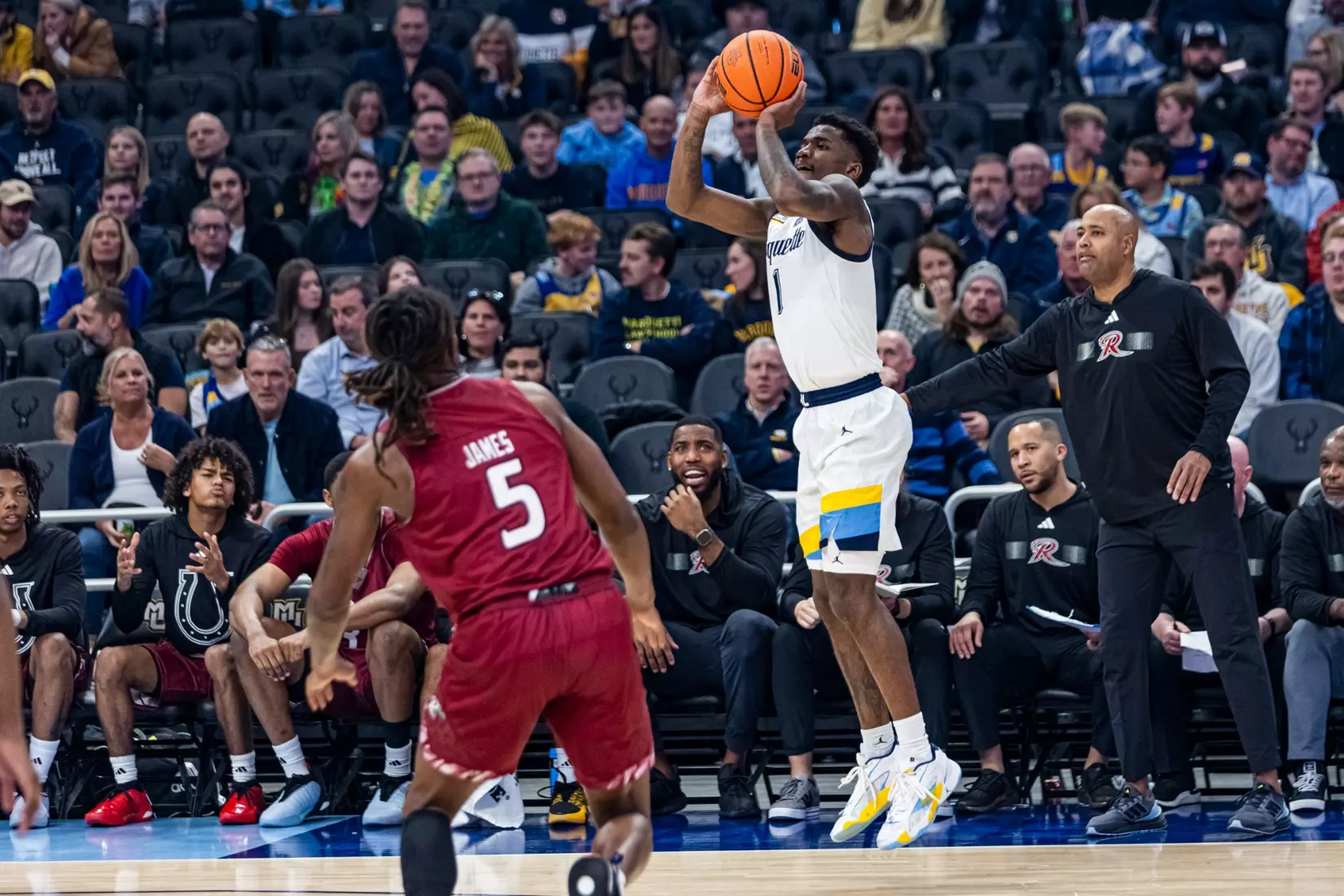 #5 Marquette Men's Basketball defeats Rider University 95-65 at Fiserv Forum on Friday November, 10 2023 in Milwaukee, WI.