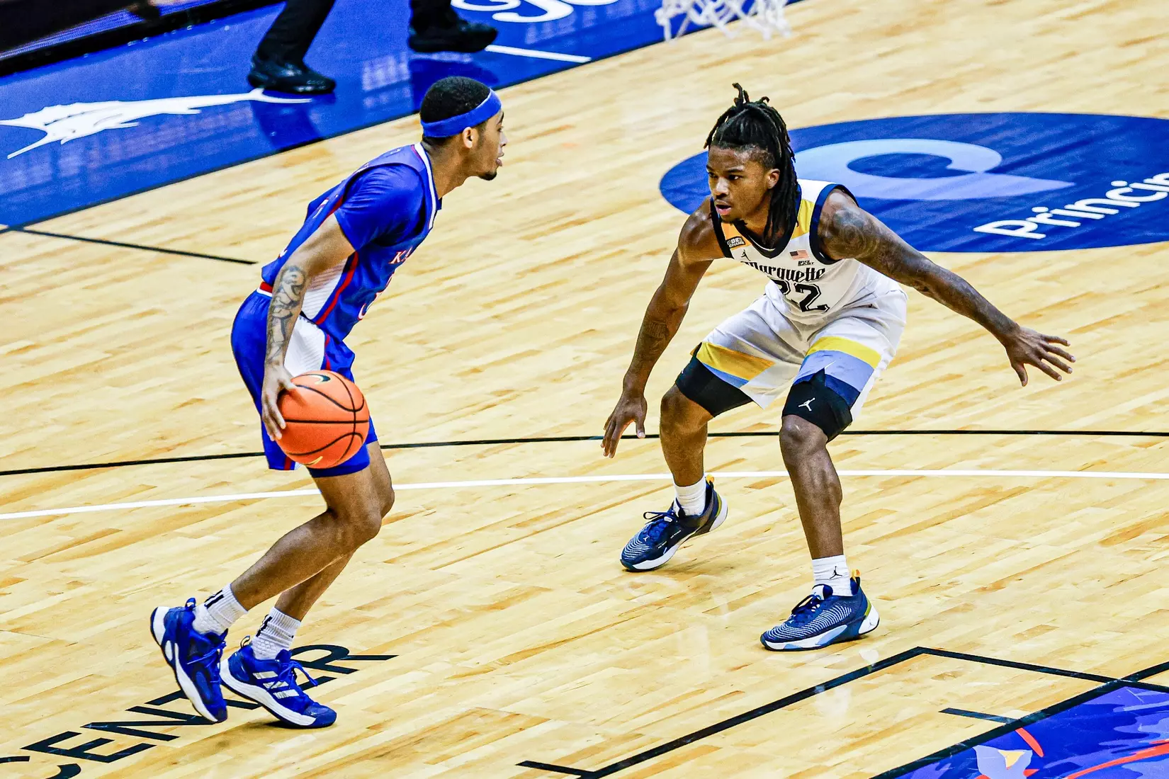 #4 Marquette Basketball defeats #1 Kansas Jayhawks at SimpliFi Center in Honolulu Hawaii on Tuesday November 21, 2023.