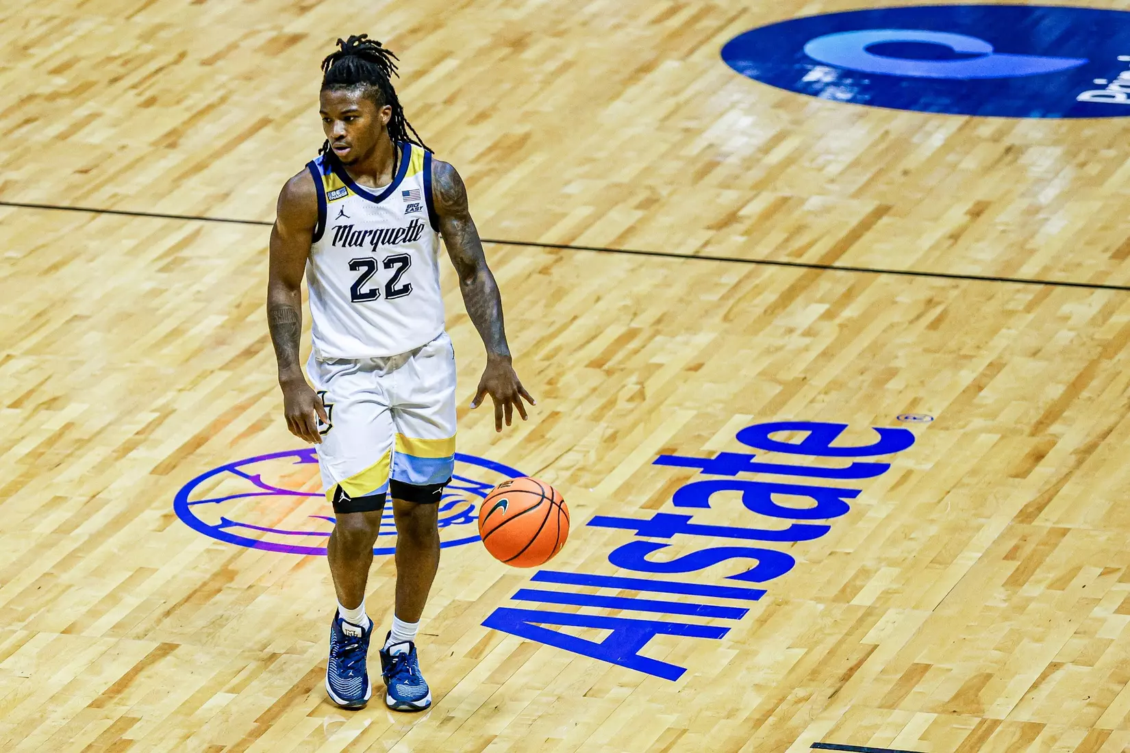 #4 Marquette Basketball defeats #1 Kansas Jayhawks at SimpliFi Center in Honolulu Hawaii on Tuesday November 21, 2023.