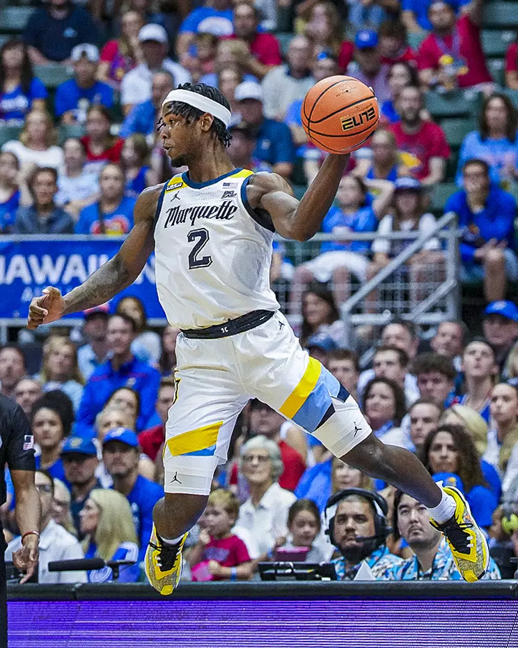 #4 Marquette Basketball defeats #1 Kansas Jayhawks at SimpliFi Center in Honolulu Hawaii on Tuesday November 21, 2023.