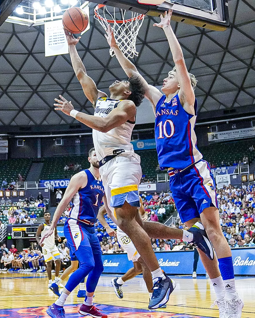 #4 Marquette Basketball defeats #1 Kansas Jayhawks at SimpliFi Center in Honolulu Hawaii on Tuesday November 21, 2023.