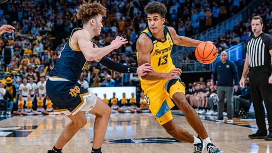 #8 Marquette Basketball defeats Notre Dame 78-59 at Fiserv Forum on Saturday December 9, 2023 in Milwaukee, WI.