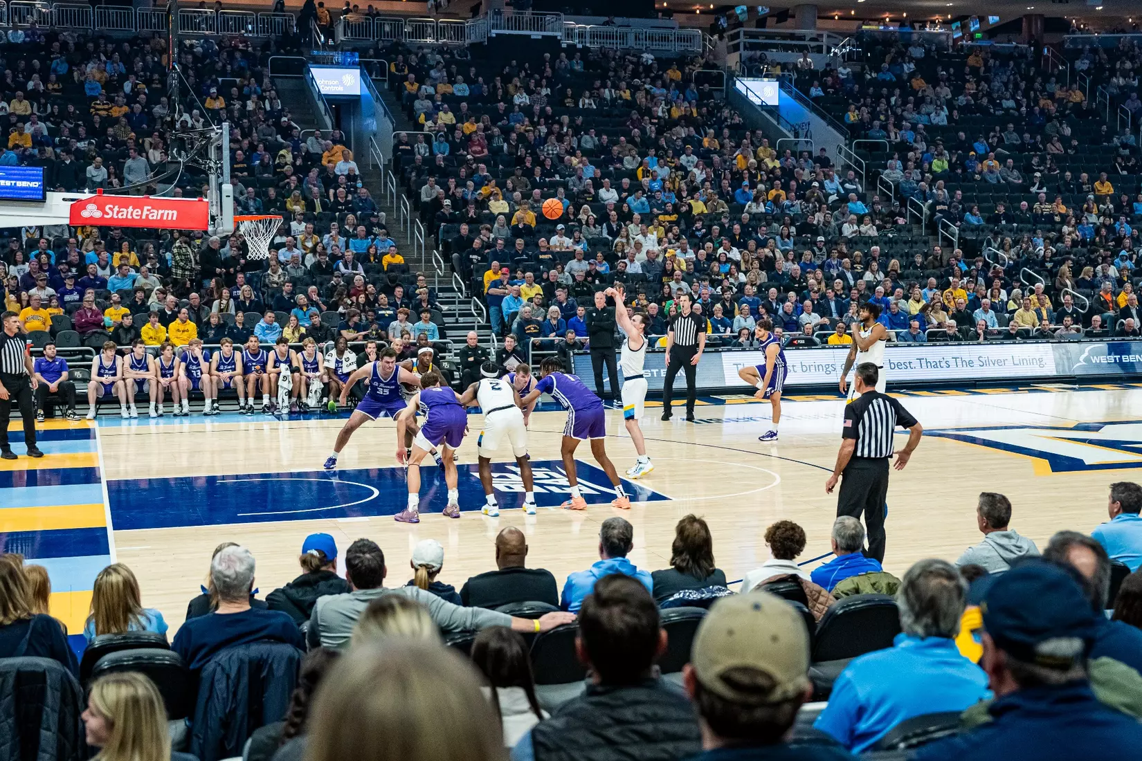 #7 Marquette Golden Eagles defeat St. Thomas 84-79 on Thursday, December 14, 2023 at Fiserv Fourm in Milwaukee, WI.