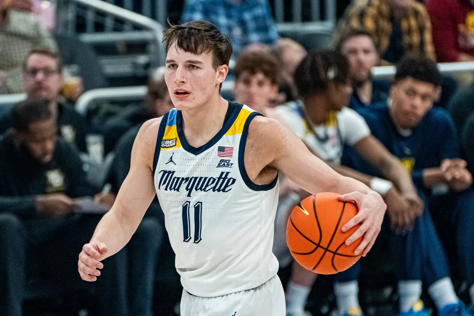 #7 Marquette Golden Eagles defeat St. Thomas 84-79 on Thursday, December 14, 2023 at Fiserv Fourm in Milwaukee, WI.