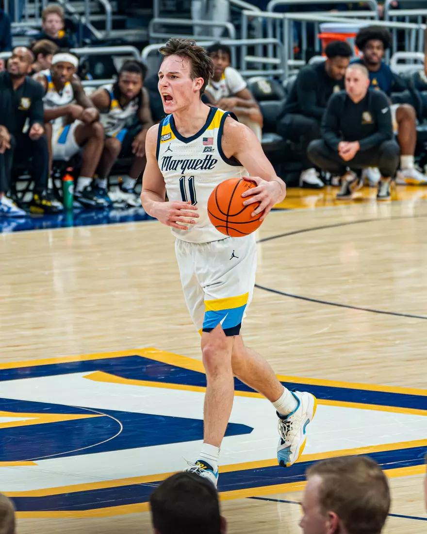 #7 Marquette Golden Eagles defeat St. Thomas 84-79 on Thursday, December 14, 2023 at Fiserv Fourm in Milwaukee, WI.