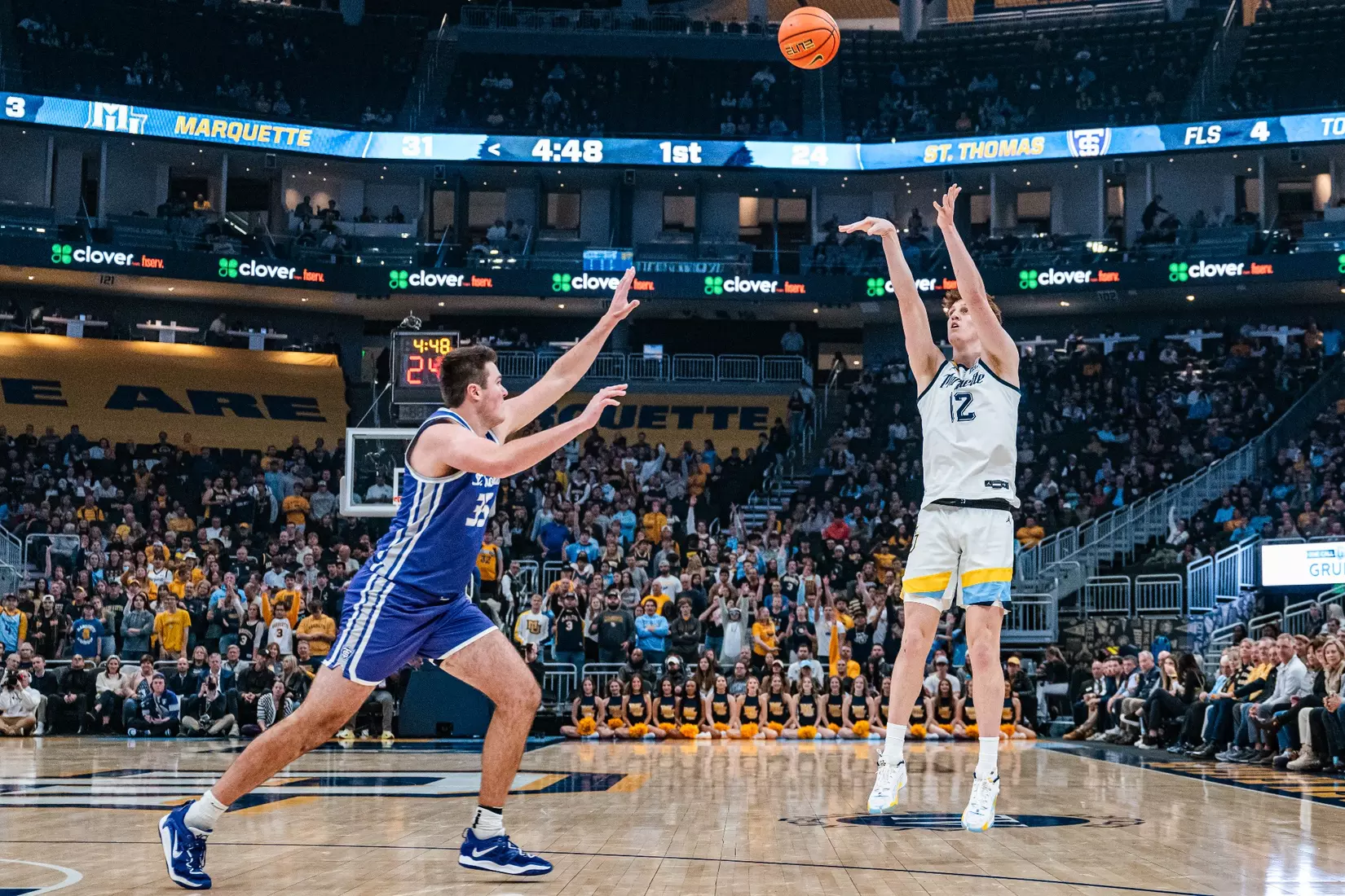 No. 7 Marquette Golden Eagles defeat  St. Thomas 84-79 on Thursday, December 14, 2023 at Fiserv Fourm