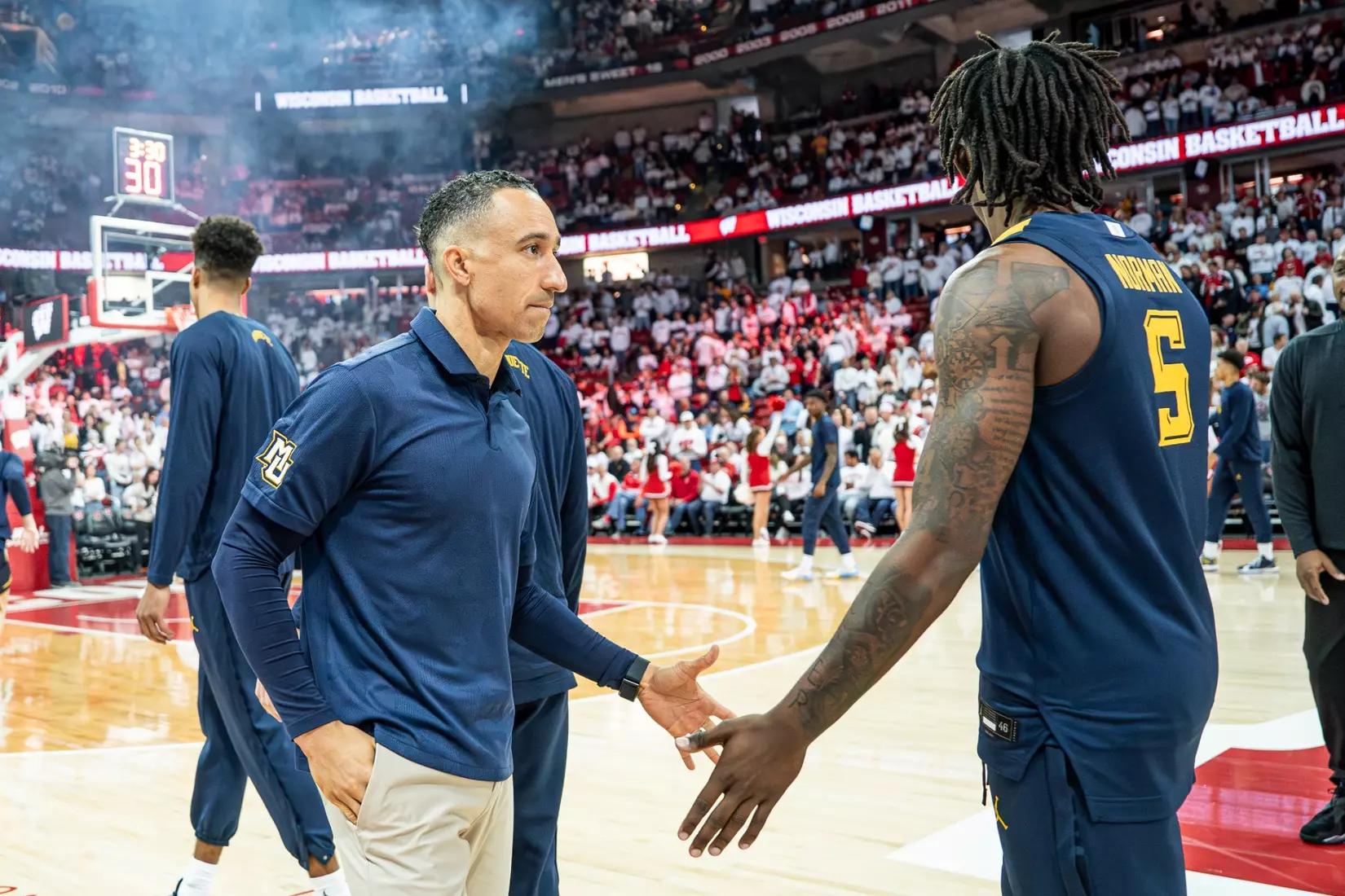 #3 Marquette Basketball falls to Wiscosnin Badgers 64-75 at Kohl Center in Madison, Wisconsin on Saturday December 2, 2023.