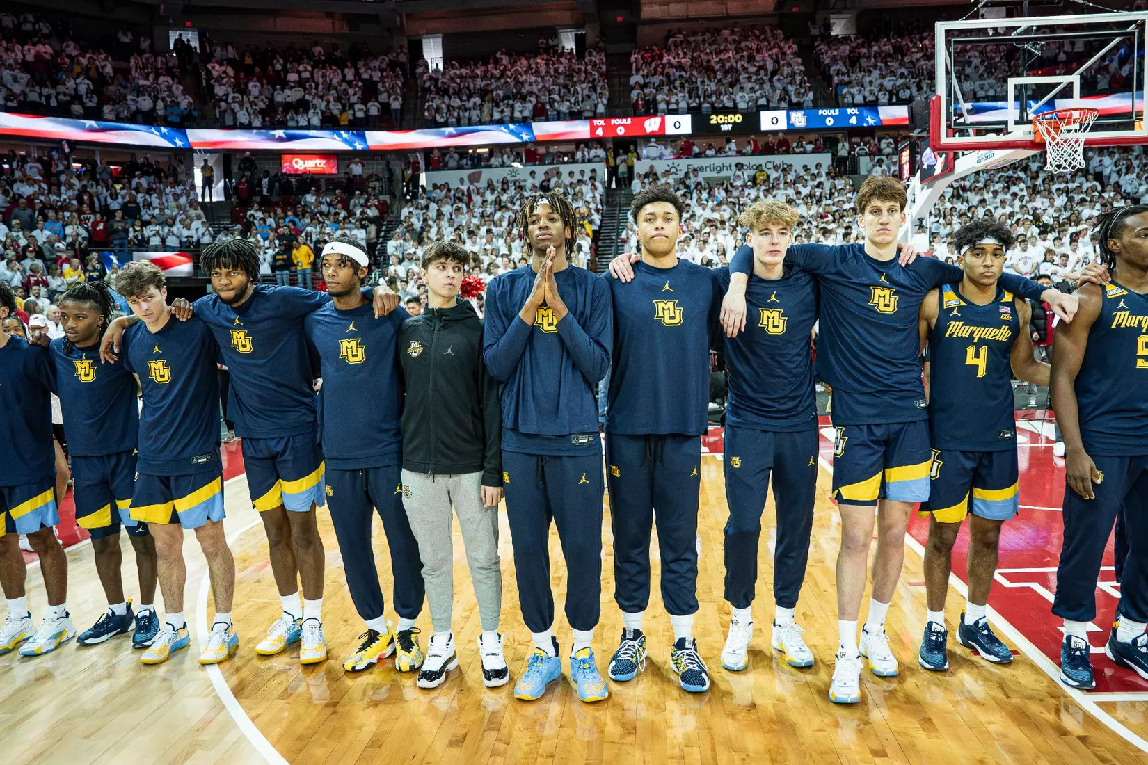 #3 Marquette Basketball falls to Wiscosnin Badgers 64-75 at Kohl Center in Madison, Wisconsin on Saturday December 2, 2023.