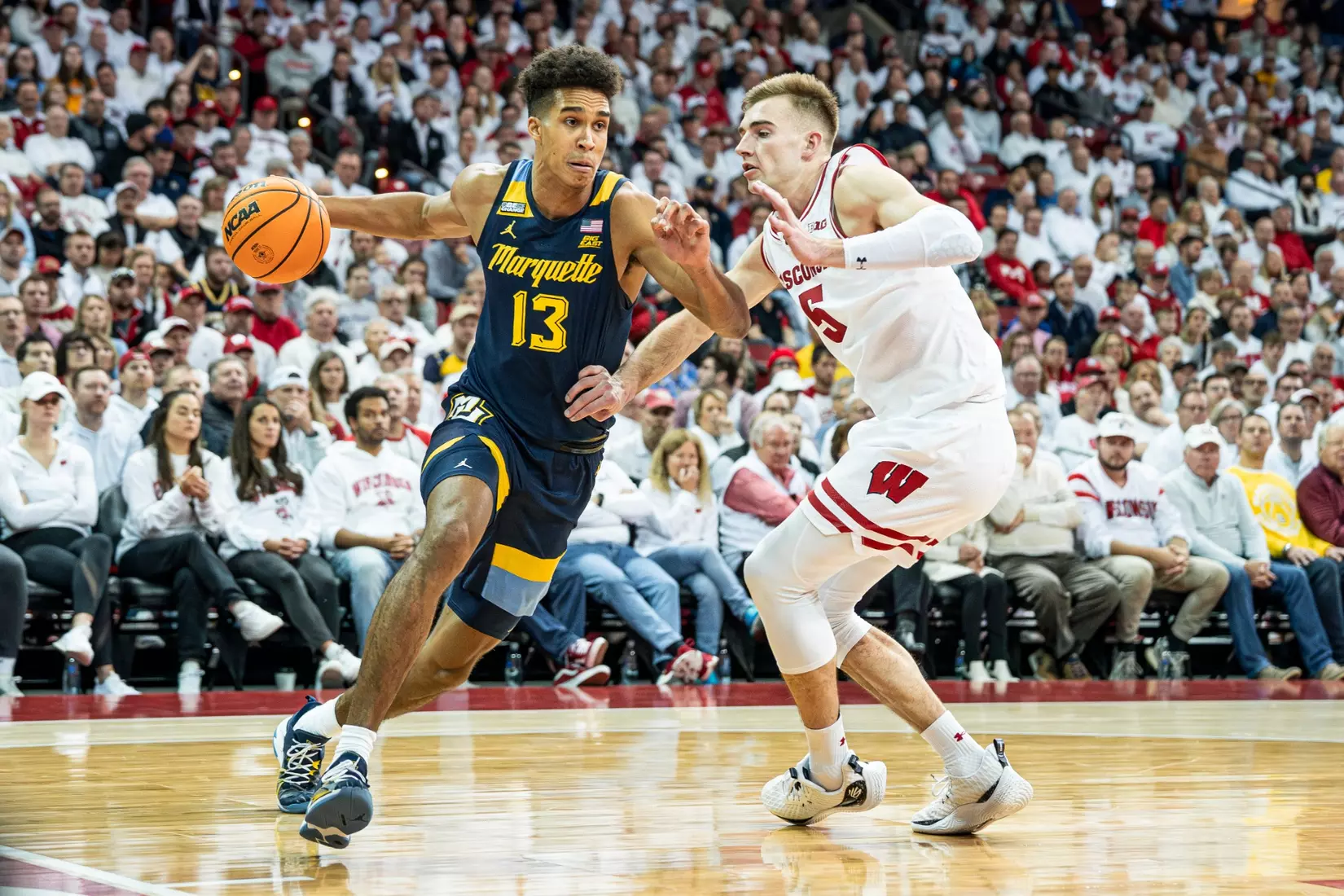 #3 Marquette Basketball falls to Wiscosnin Badgers 64-75 at Kohl Center in Madison, Wisconsin on Saturday December 2, 2023.