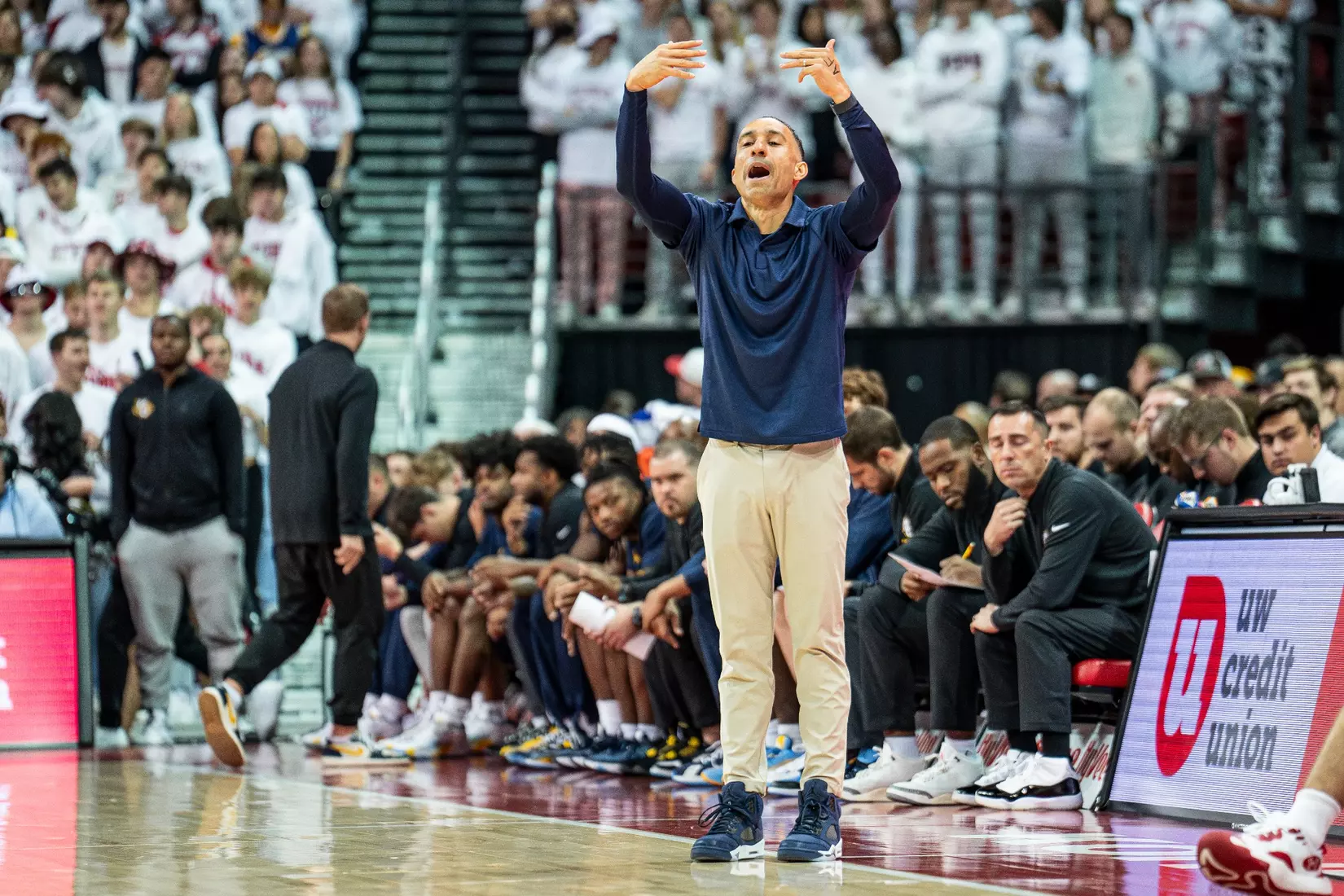 #3 Marquette Basketball falls to Wiscosnin Badgers 64-75 at Kohl Center in Madison, Wisconsin on Saturday December 2, 2023.