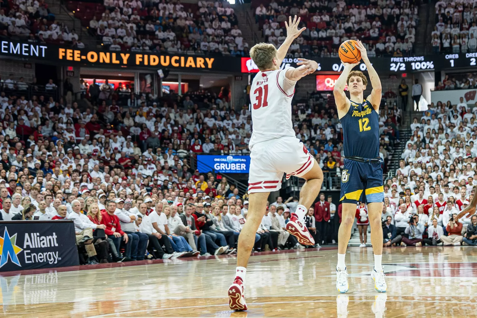 #3 Marquette Basketball falls to Wiscosnin Badgers 64-75 at Kohl Center in Madison, Wisconsin on Saturday December 2, 2023.
