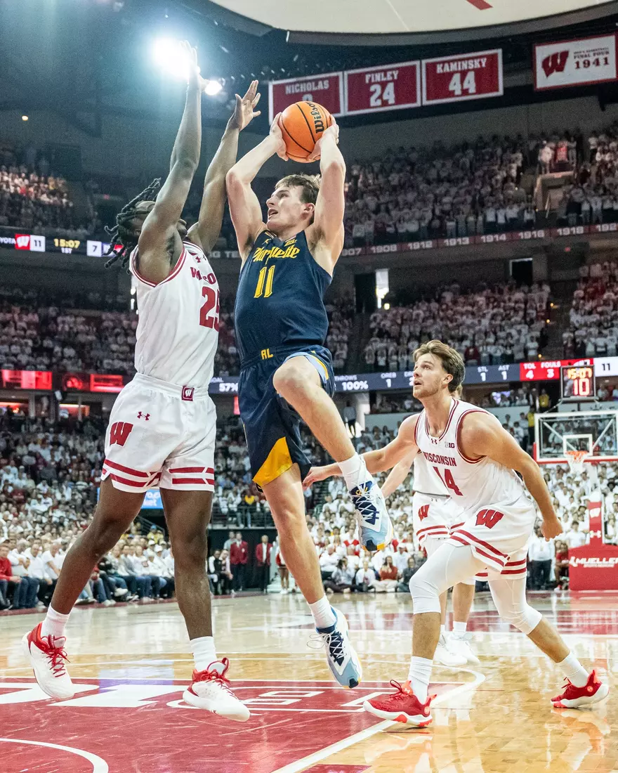 #3 Marquette Basketball falls to Wiscosnin Badgers 64-75 at Kohl Center in Madison, Wisconsin on Saturday December 2, 2023.