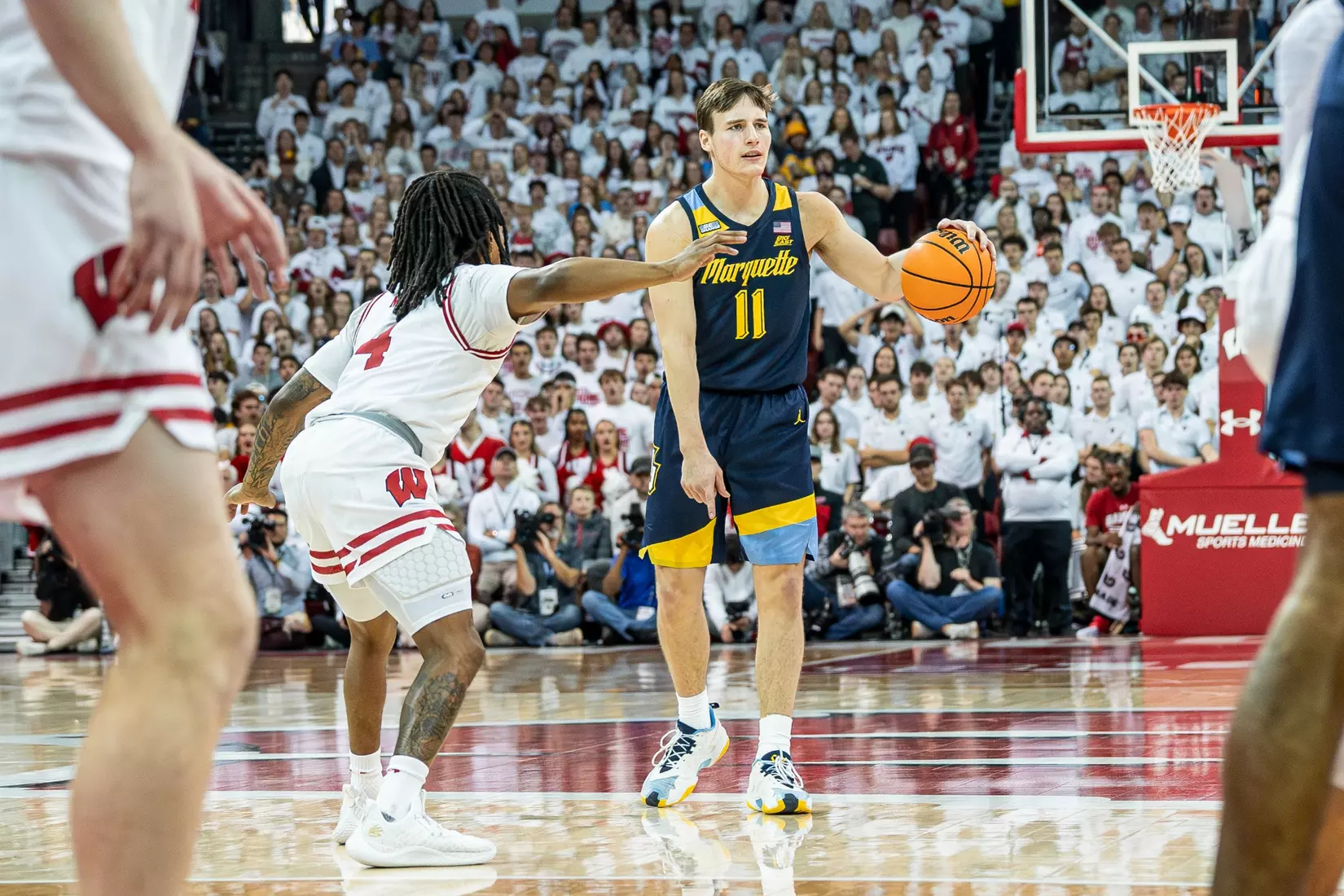 #3 Marquette Basketball falls to Wiscosnin Badgers 64-75 at Kohl Center in Madison, Wisconsin on Saturday December 2, 2023.