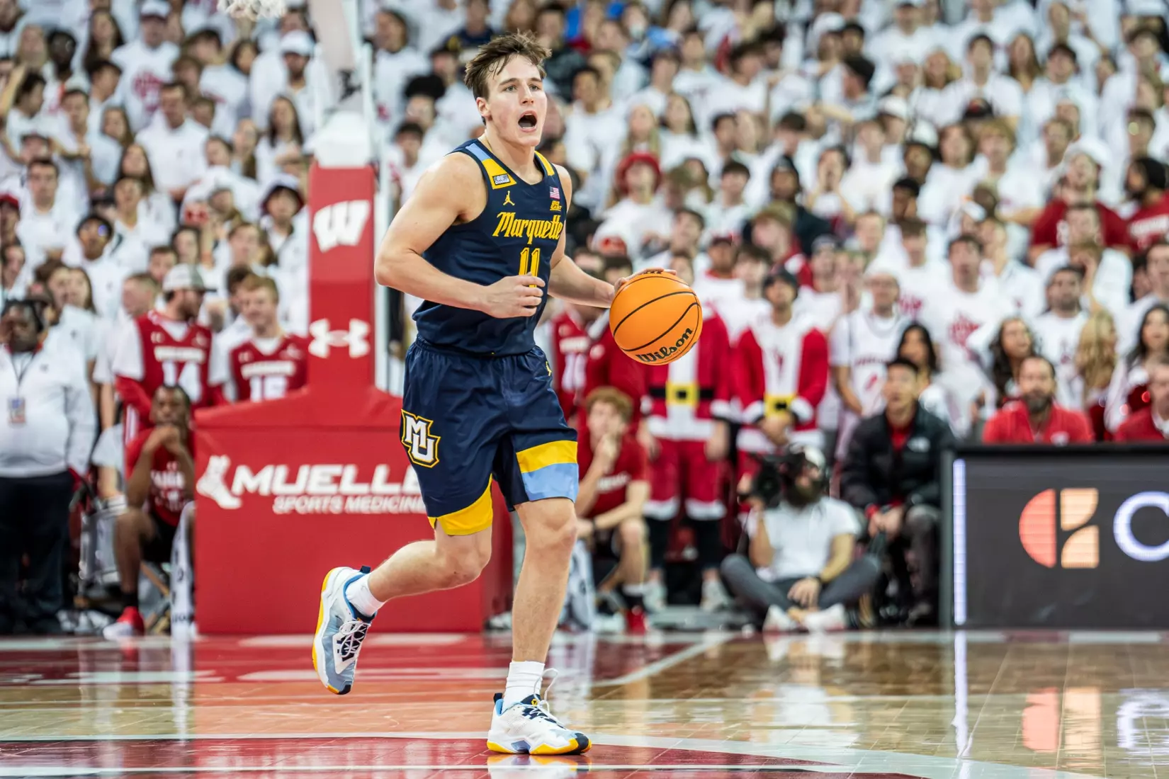 #3 Marquette Basketball falls to Wiscosnin Badgers 64-75 at Kohl Center in Madison, Wisconsin on Saturday December 2, 2023.