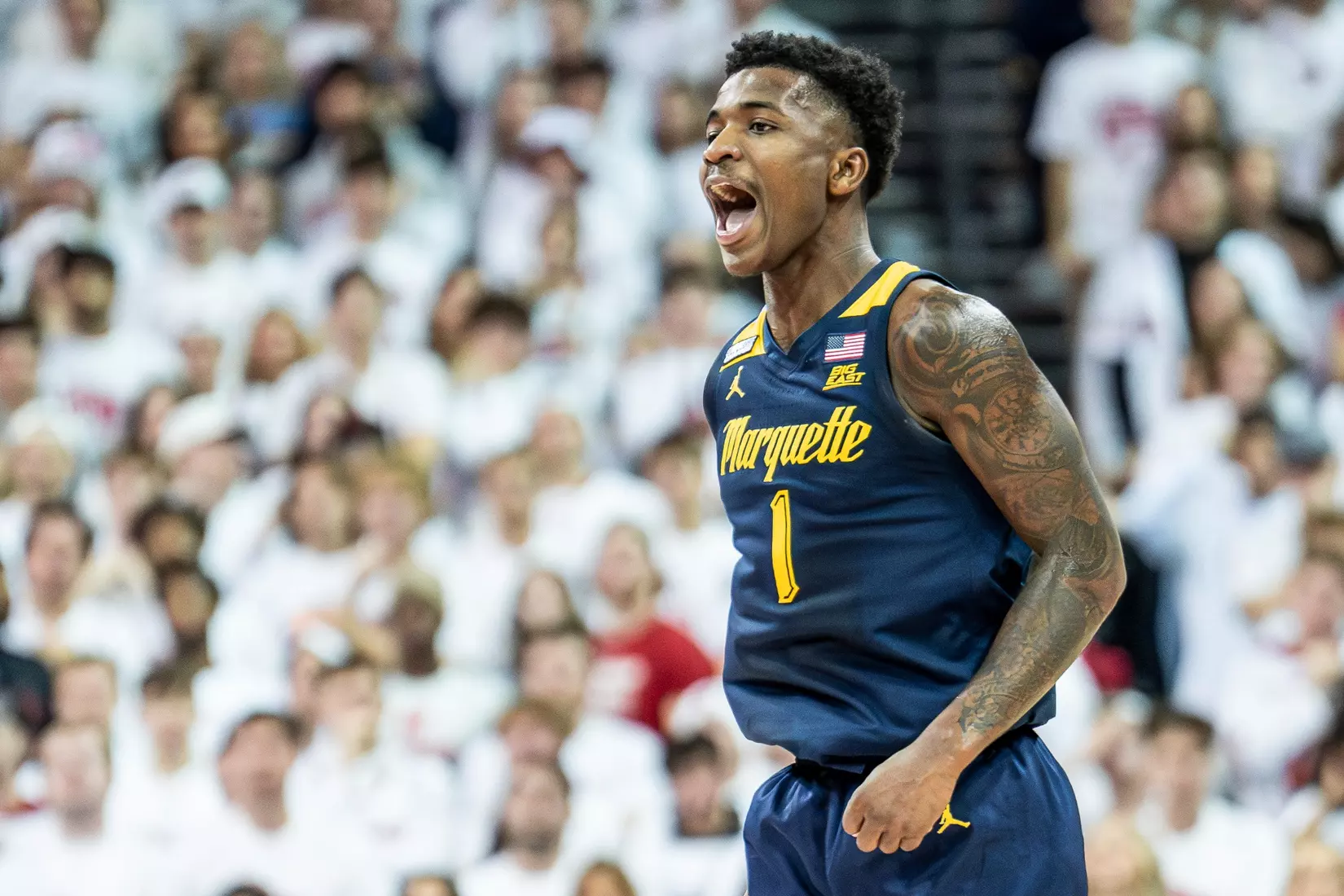 #3 Marquette Basketball falls to Wiscosnin Badgers 64-75 at Kohl Center in Madison, Wisconsin on Saturday December 2, 2023.