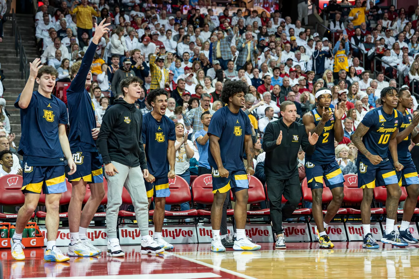 #3 Marquette Basketball falls to Wiscosnin Badgers 64-75 at Kohl Center in Madison, Wisconsin on Saturday December 2, 2023.